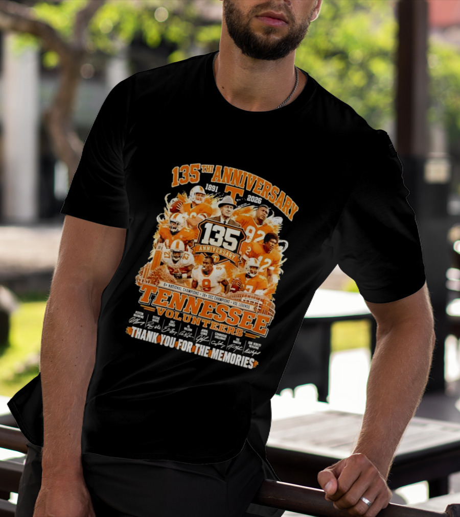 135th Anniversary Tennessee Volunteers Vol Legends Peyton Manning Reggie White National SEC Champions 1891 2026 Thank You For The Memories T-Shirt