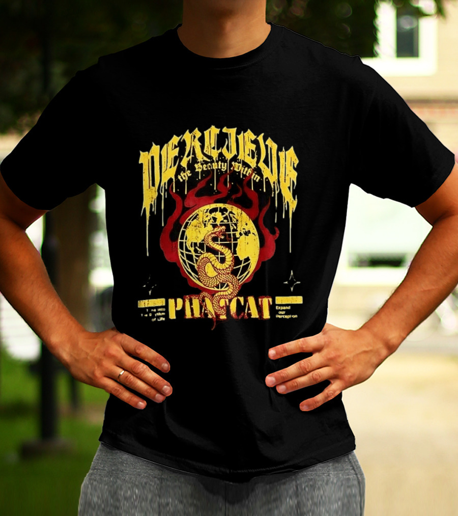 Phatcat Perceive The Reality Within Born To Be Free Snake Sphere Of Deception T-Shirt
