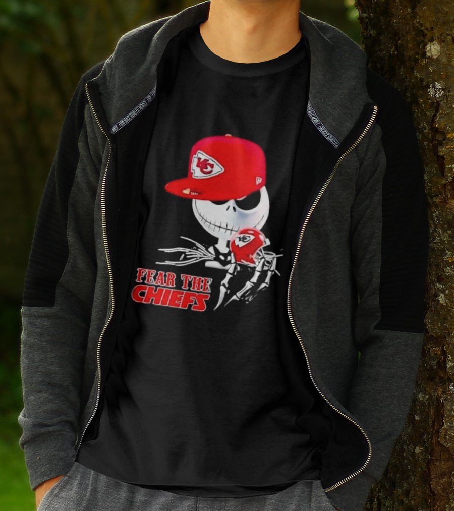Jack Skellington Kansas City Chiefs Helmet Fear The Chiefs T-Shirt