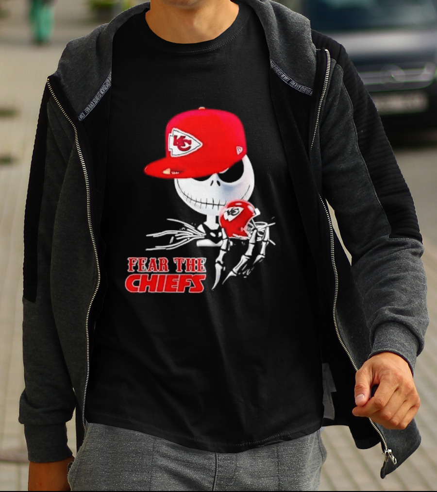 Jack Skellington Kansas City Chiefs Helmet Fear The Chiefs T-Shirt