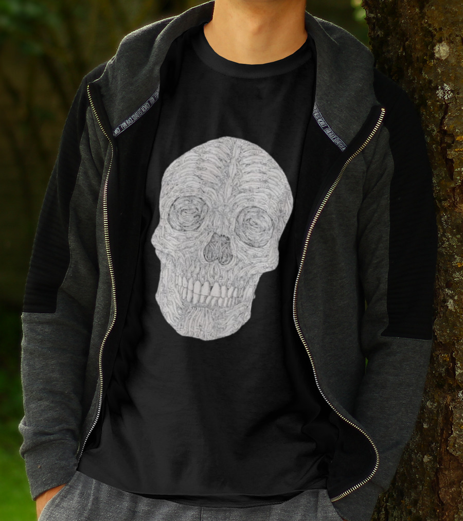 Salmon Fish Bones Skull T-Shirt