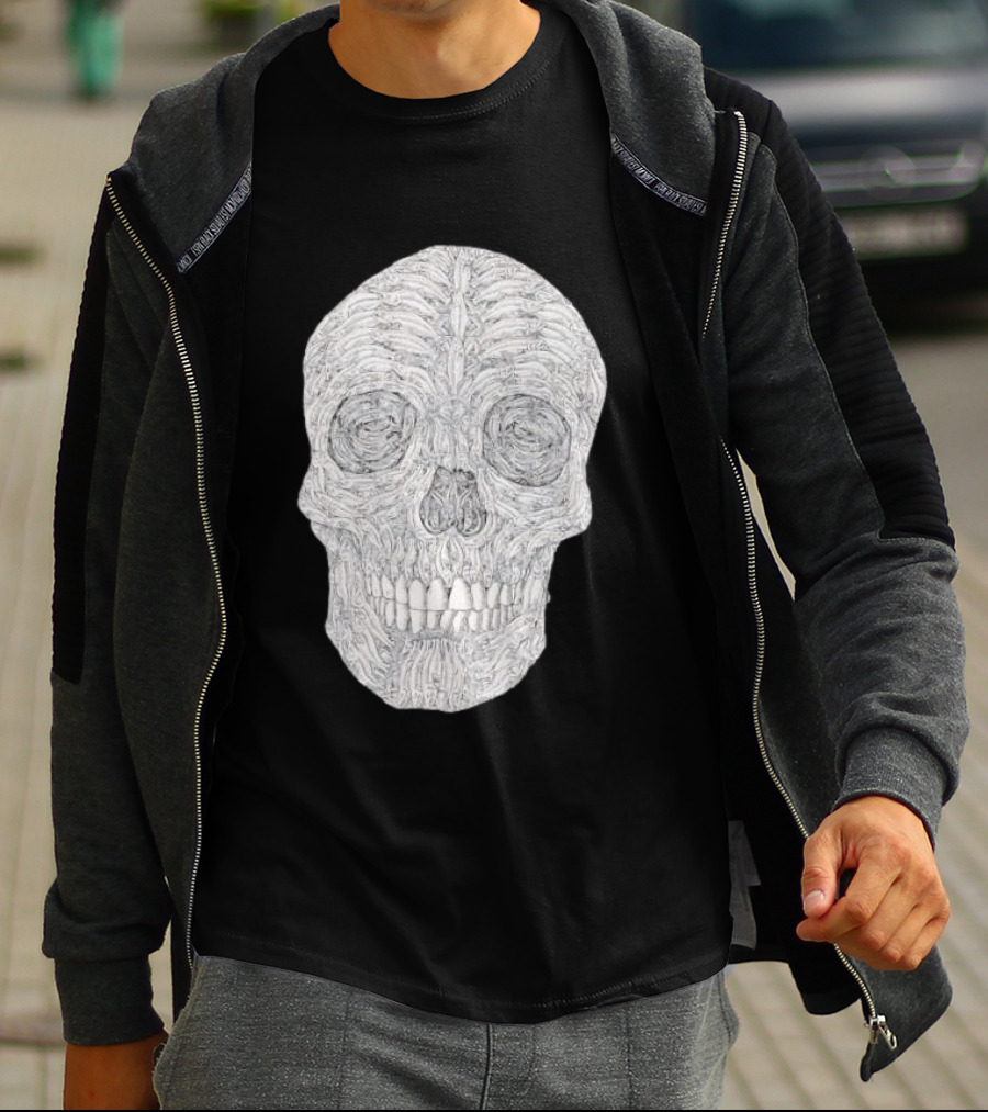Salmon Fish Bones Skull T-Shirt