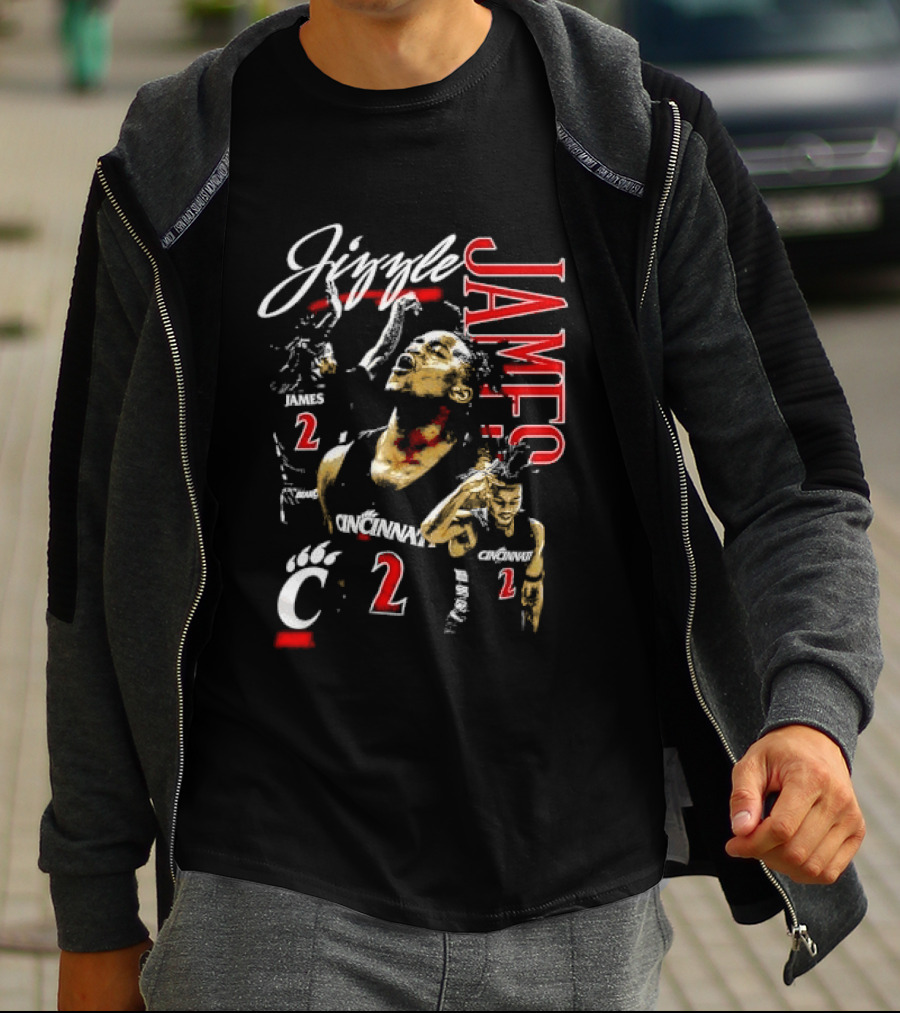 Cincinnati Bearcats Basketball Jizzle James 21 Player T-Shirt