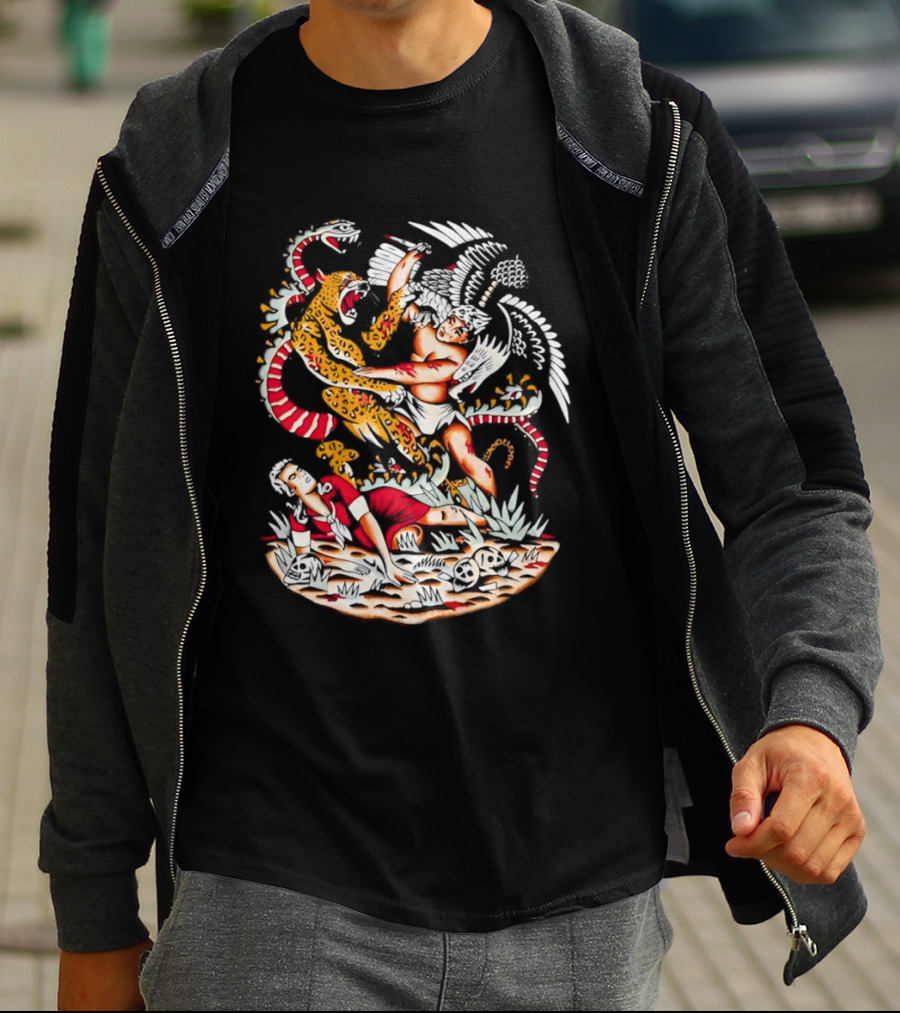 Doomsday Battle Angel Versus Mythical Beast In Combat Scene T-Shirt