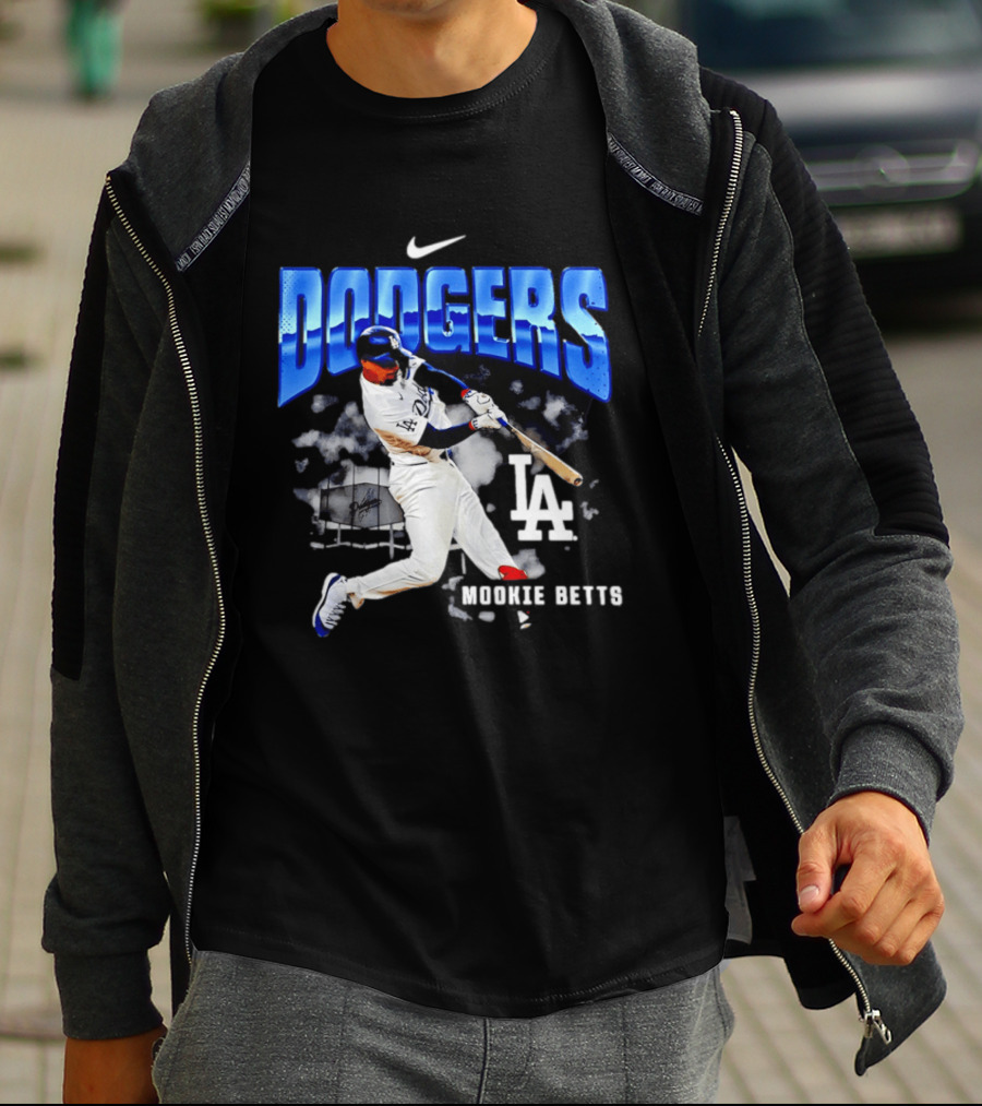Nike Los Angeles Dodgers Mookie Betts Swing Action LA 2026 T-Shirt