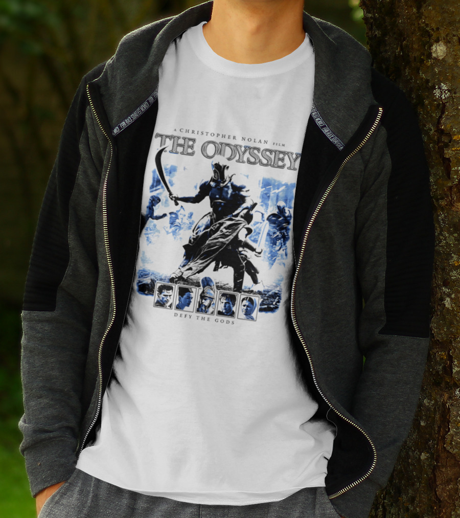 A Christopher Nolan Film The Odyssey Defy The Gods Movie Epic Adventure T-Shirt
