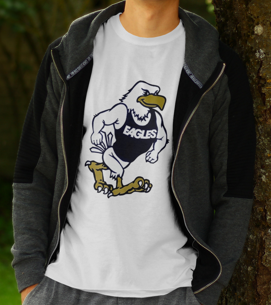Eagles Athletic Mascot Running Eagle Motif T-Shirt