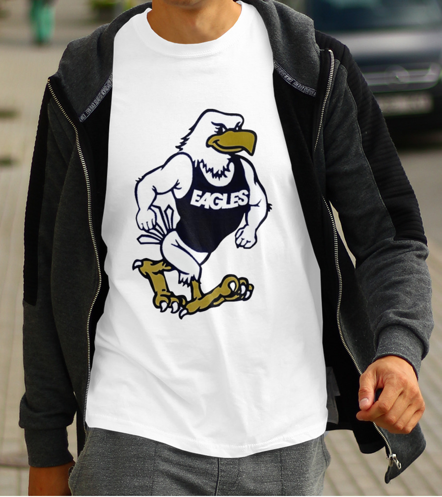 Eagles Athletic Mascot Running Eagle Motif T-Shirt