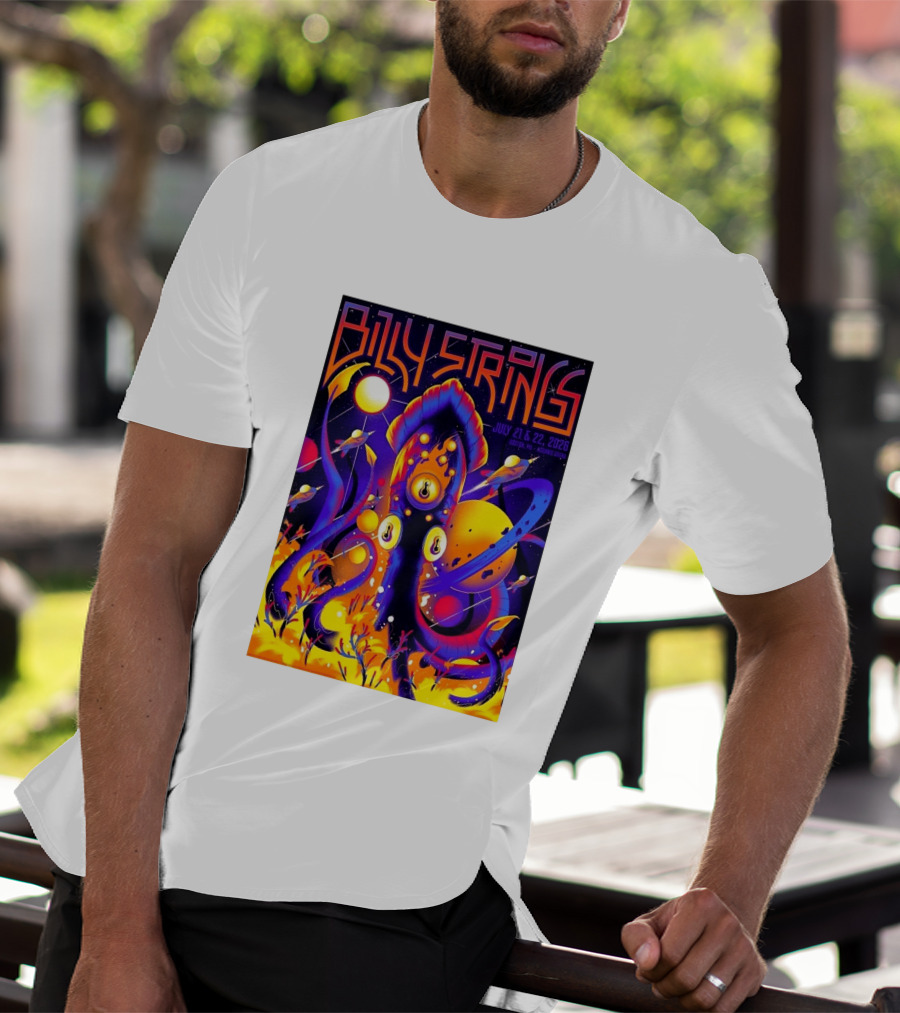 Billy Strings Boston MA July 21 22 2026 Live Agganis Arena Event Psychedelic Cosmic Squid T-Shirt