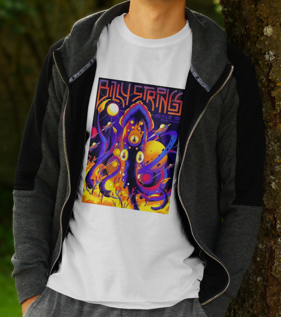 Billy Strings Boston MA July 21 22 2026 Live Agganis Arena Event Psychedelic Cosmic Squid T-Shirt