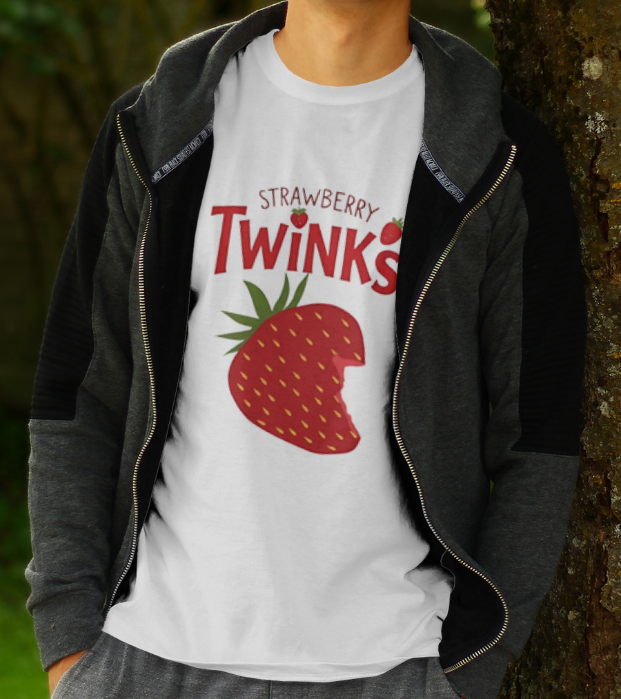 Strawberry Twinks Bitten Berry Fun Playful T-Shirt