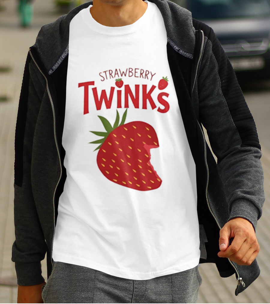 Strawberry Twinks Bitten Berry Fun Playful T-Shirt