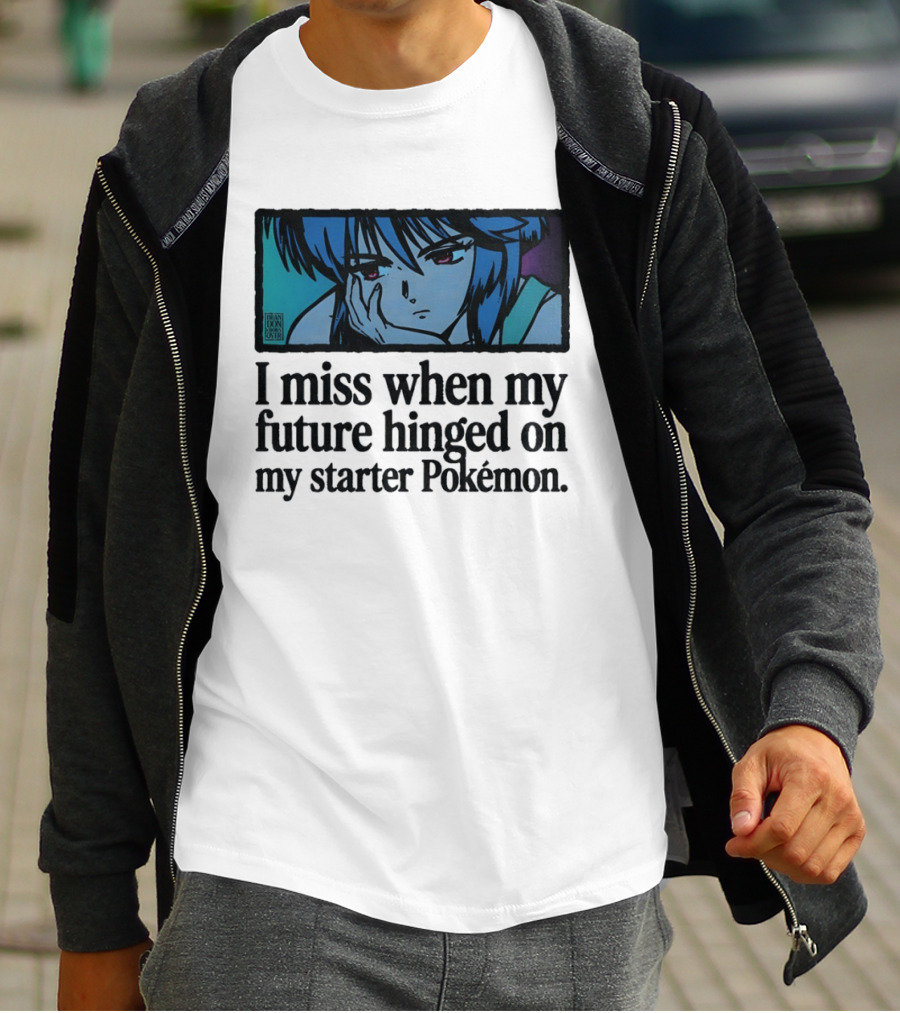 Motoko Kusanagi Ghost In The Shell I Miss When My Future Hinged On My Starter Pokémon T-Shirt