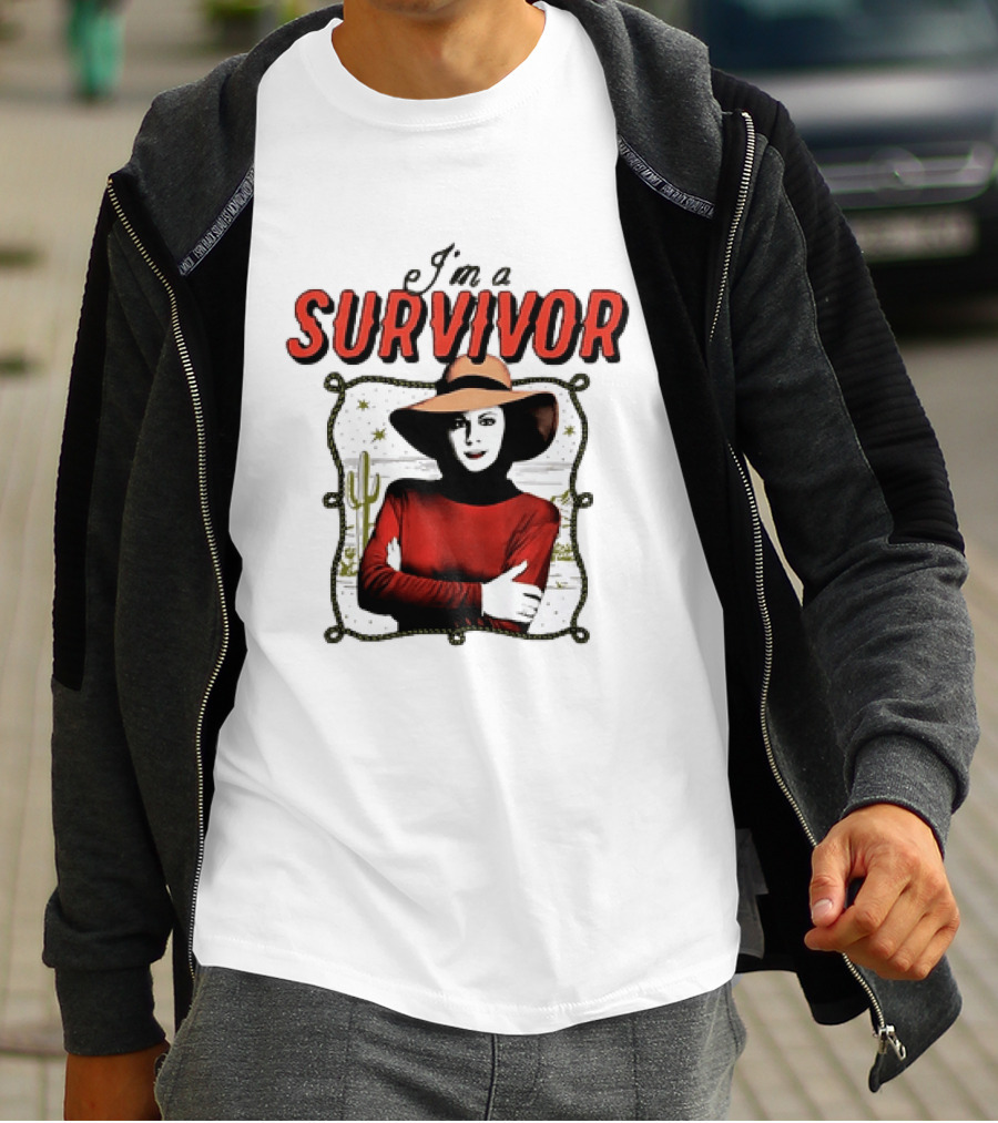 I'm A Survivor Woman Desert Vibes Western Cactus Hat T-Shirt