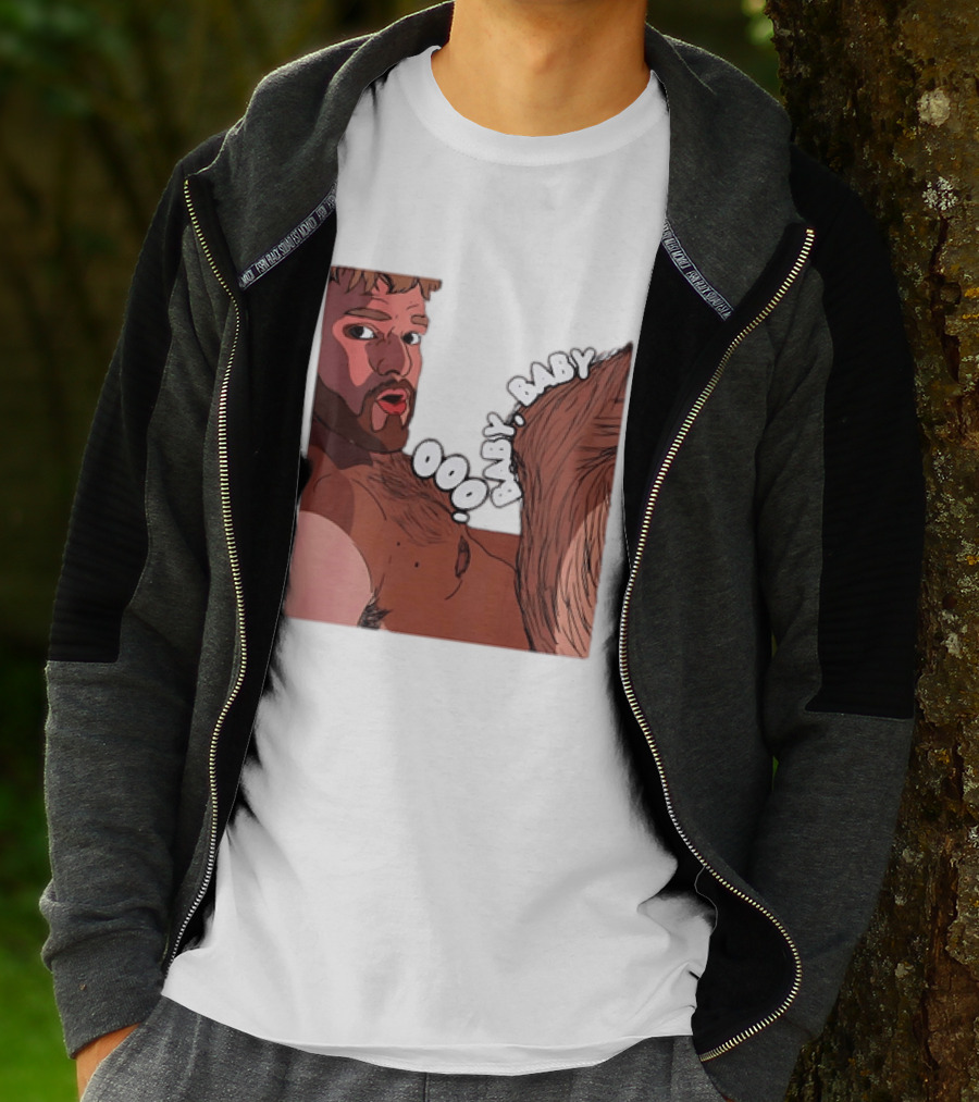 Ooo Baby Bearded Man Illustrated Expression T-Shirt