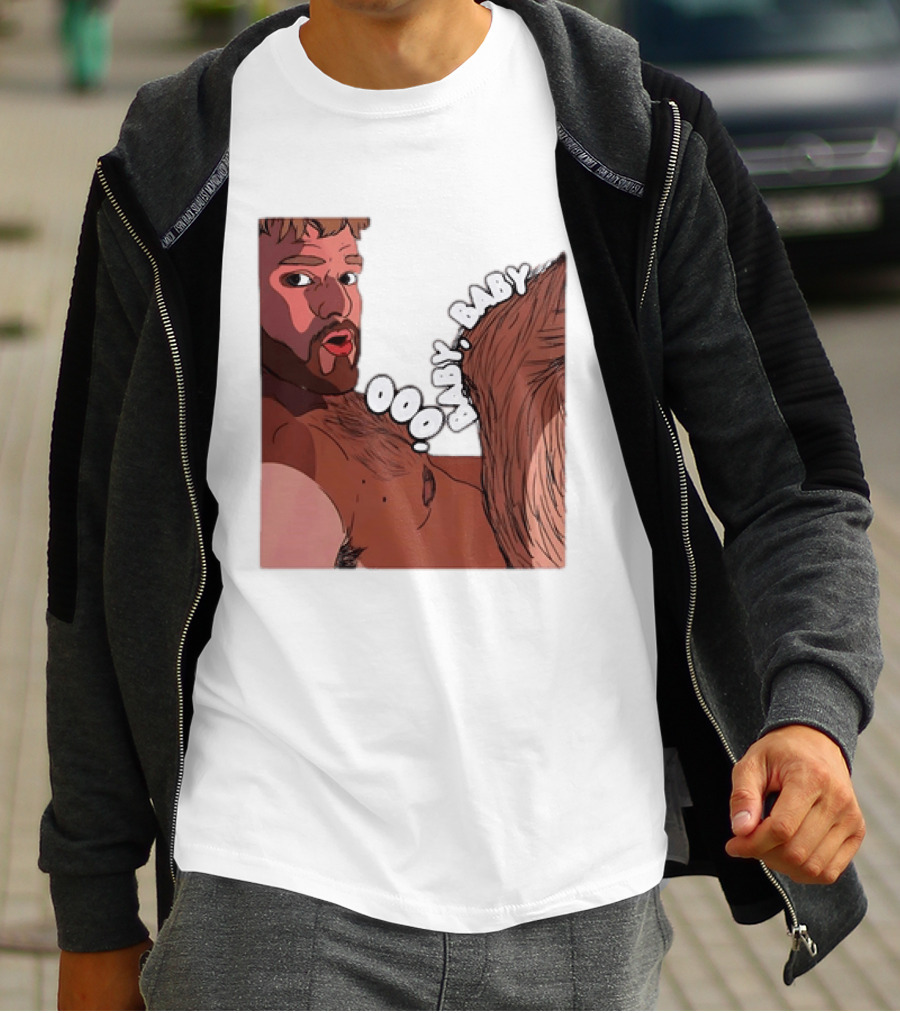 Ooo Baby Bearded Man Illustrated Expression T-Shirt