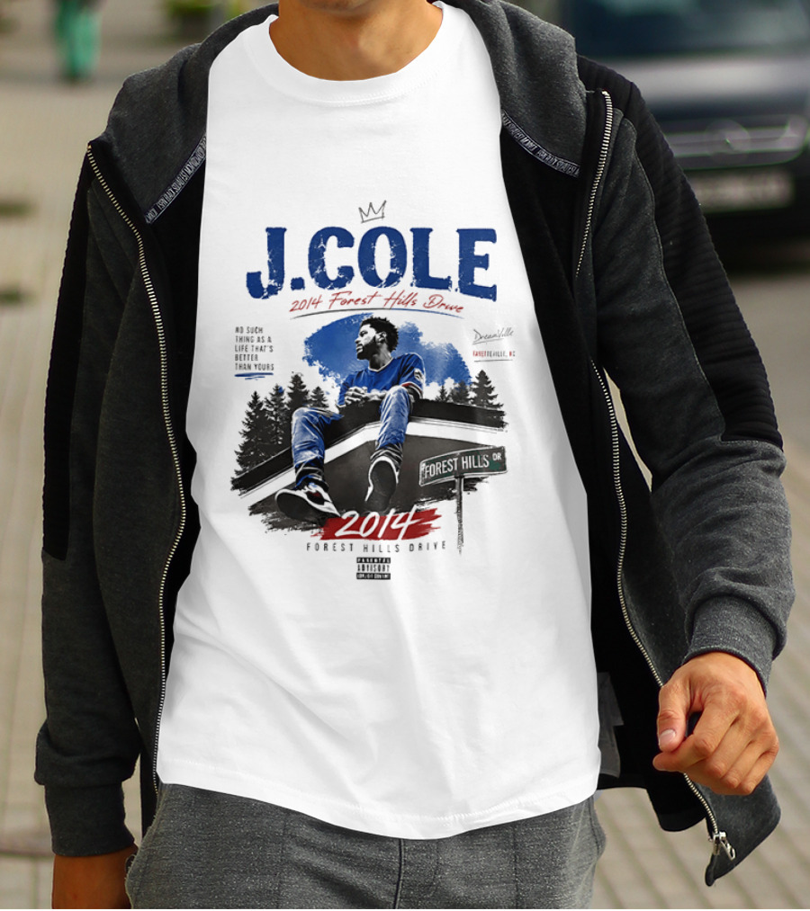 J Cole 2014 Forest Hills Drive Dreamville Rap Music Album Cover T-Shirt