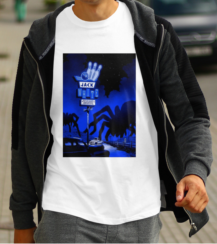 Jack White Indianapolis IN 2026 Everwise Amphitheater Event With Spiders And Bowling Sign T-Shirt