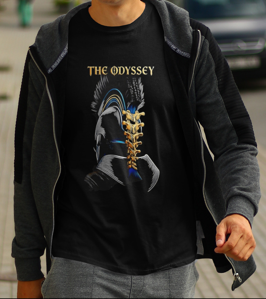 The Odyssey 2026 Agamemnon Warrior Helmet And Spine T-Shirt
