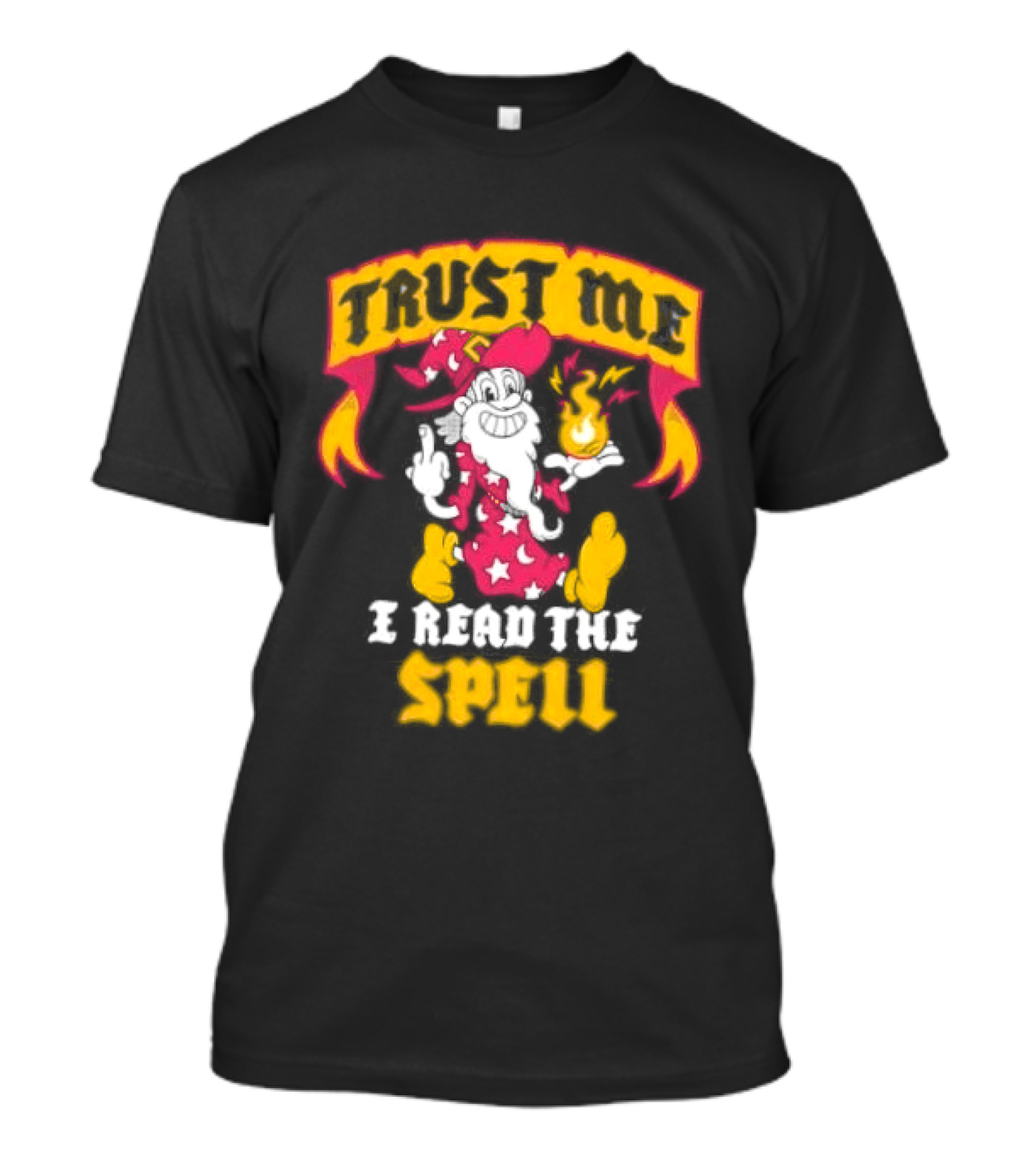 Trust Me I Read The Spell Wizard Magic Wand Stars T-Shirt