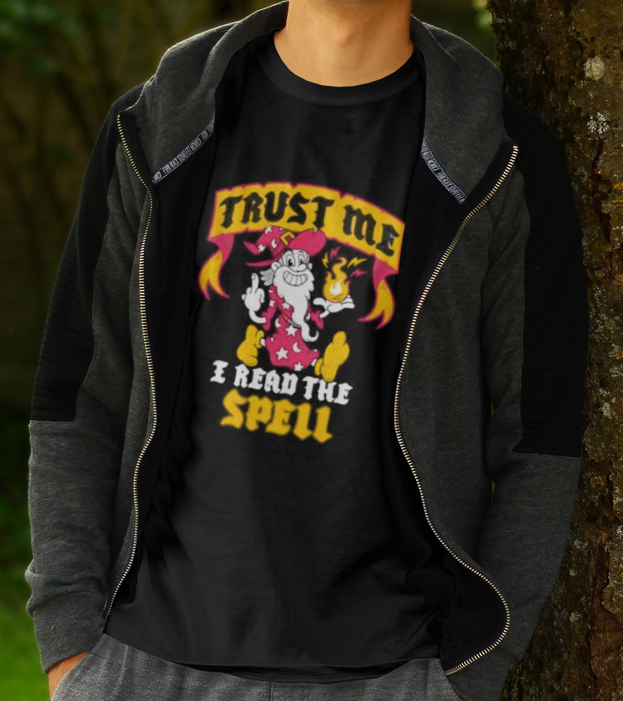 Trust Me I Read The Spell Wizard Magic Wand Stars T-Shirt