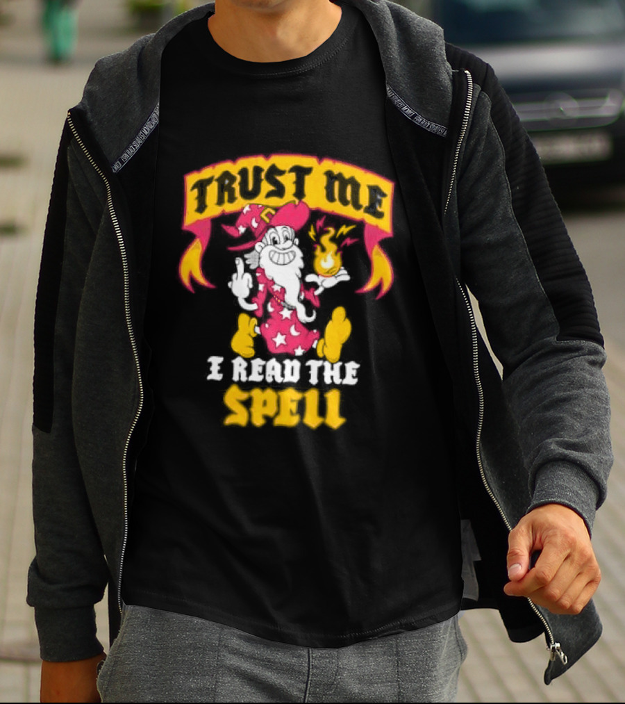 Trust Me I Read The Spell Wizard Magic Wand Stars T-Shirt