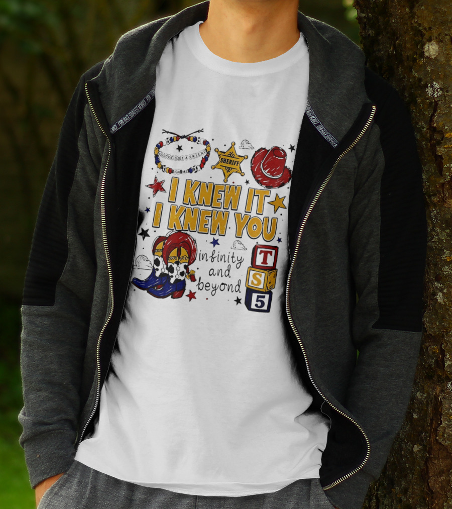 Woody Buzz Lightyear Sheriff Infinity And Beyond Blocks T-Shirt