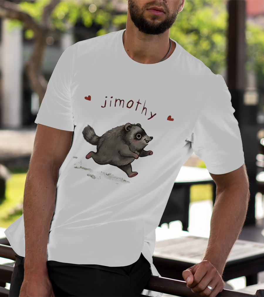 Jimothy Raccoon Cute Cartoon Character With Hearts T-Shirt