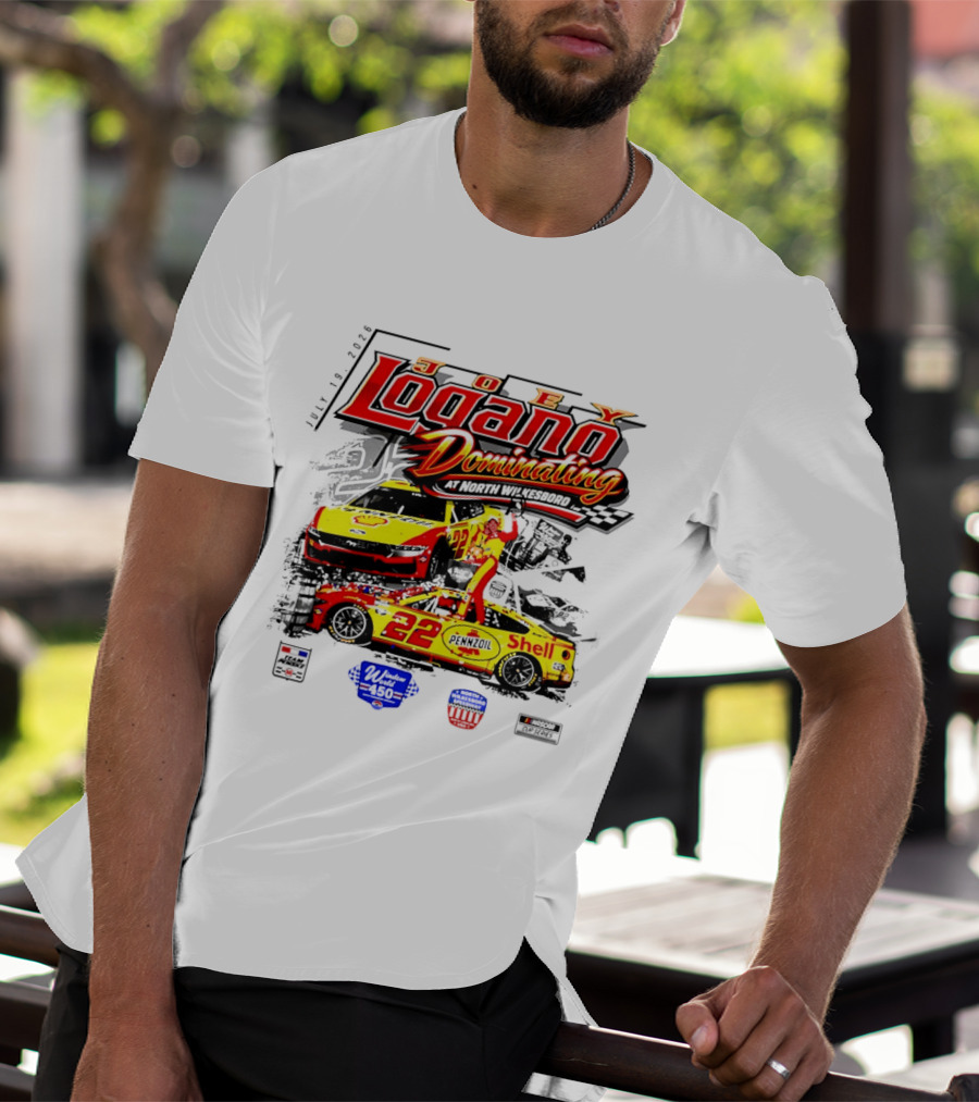 Joey Logano Dominating July 18 2026 North Wilkesboro Pennzoil Shell 22 Racing T-Shirt