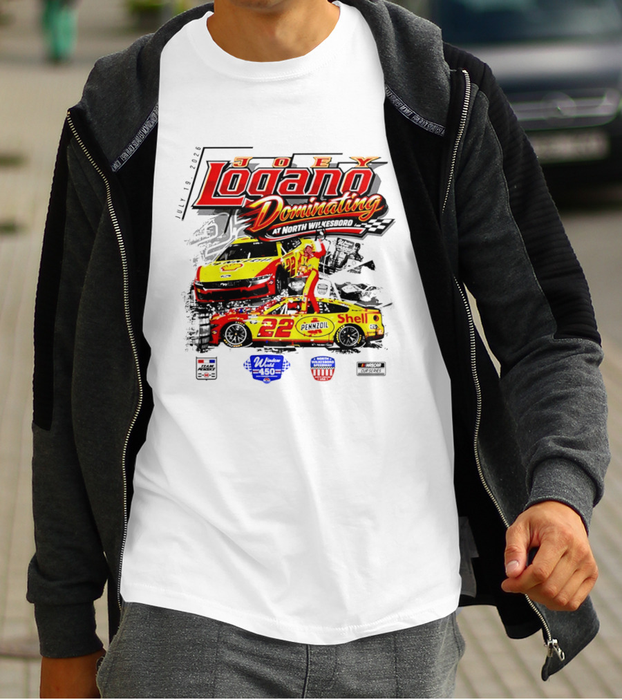 Joey Logano Dominating July 18 2026 North Wilkesboro Pennzoil Shell 22 Racing T-Shirt