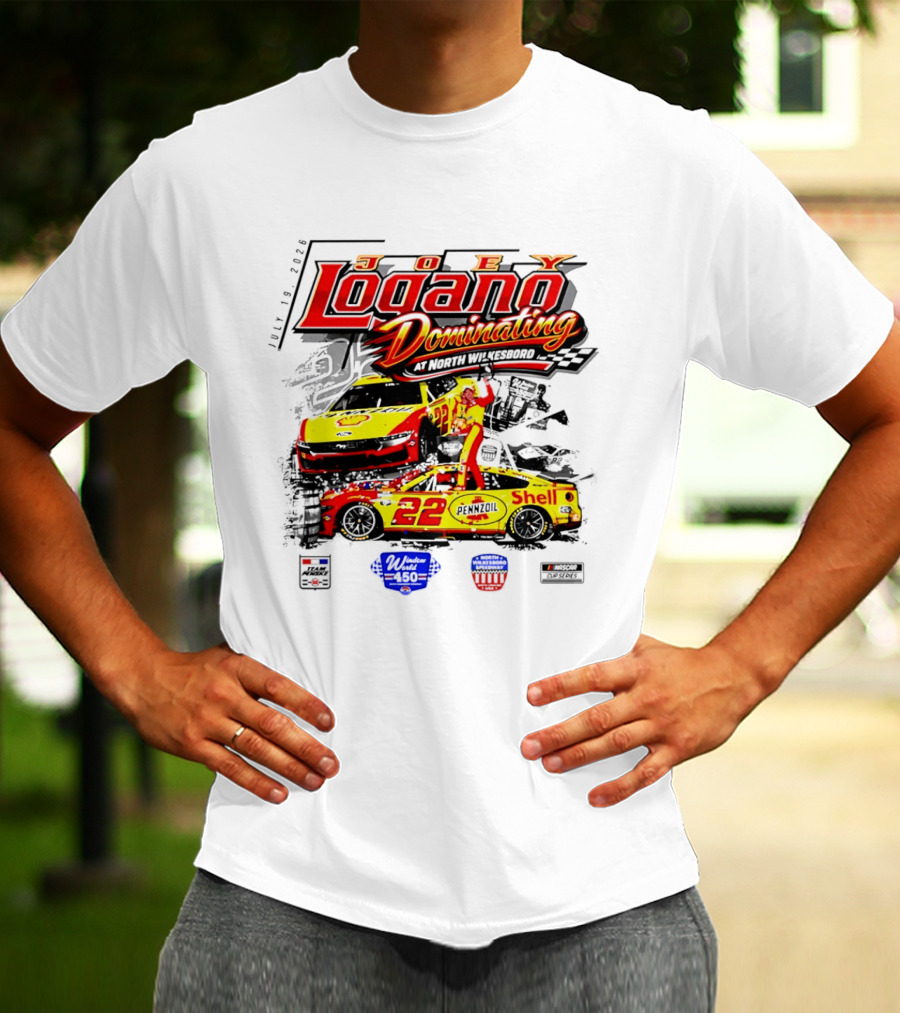 Joey Logano Dominating July 18 2026 North Wilkesboro Pennzoil Shell 22 Racing T-Shirt
