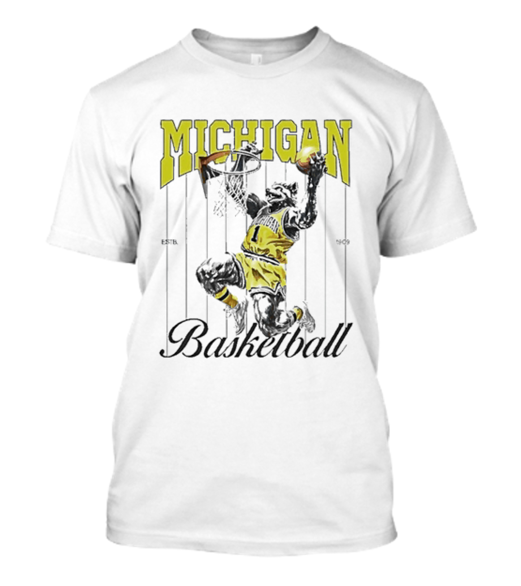 Wolverine Michigan Basketball Slam Dunk T-Shirt