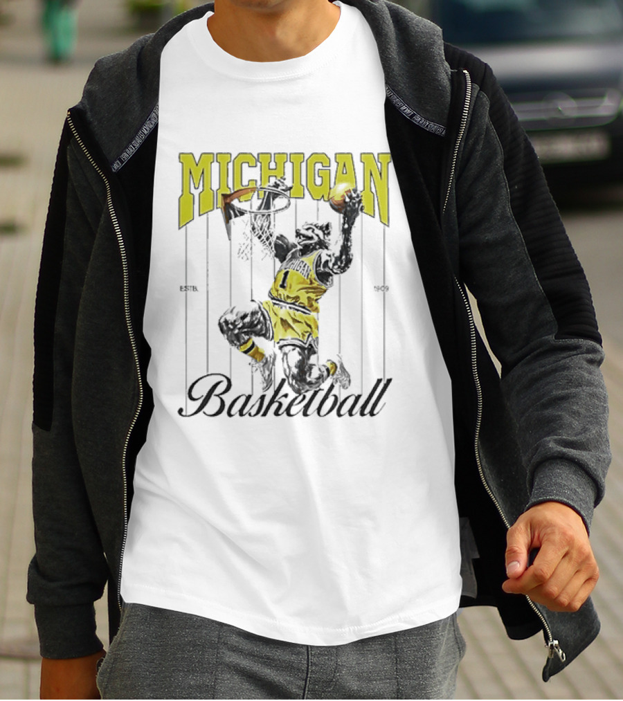Wolverine Michigan Basketball Slam Dunk T-Shirt