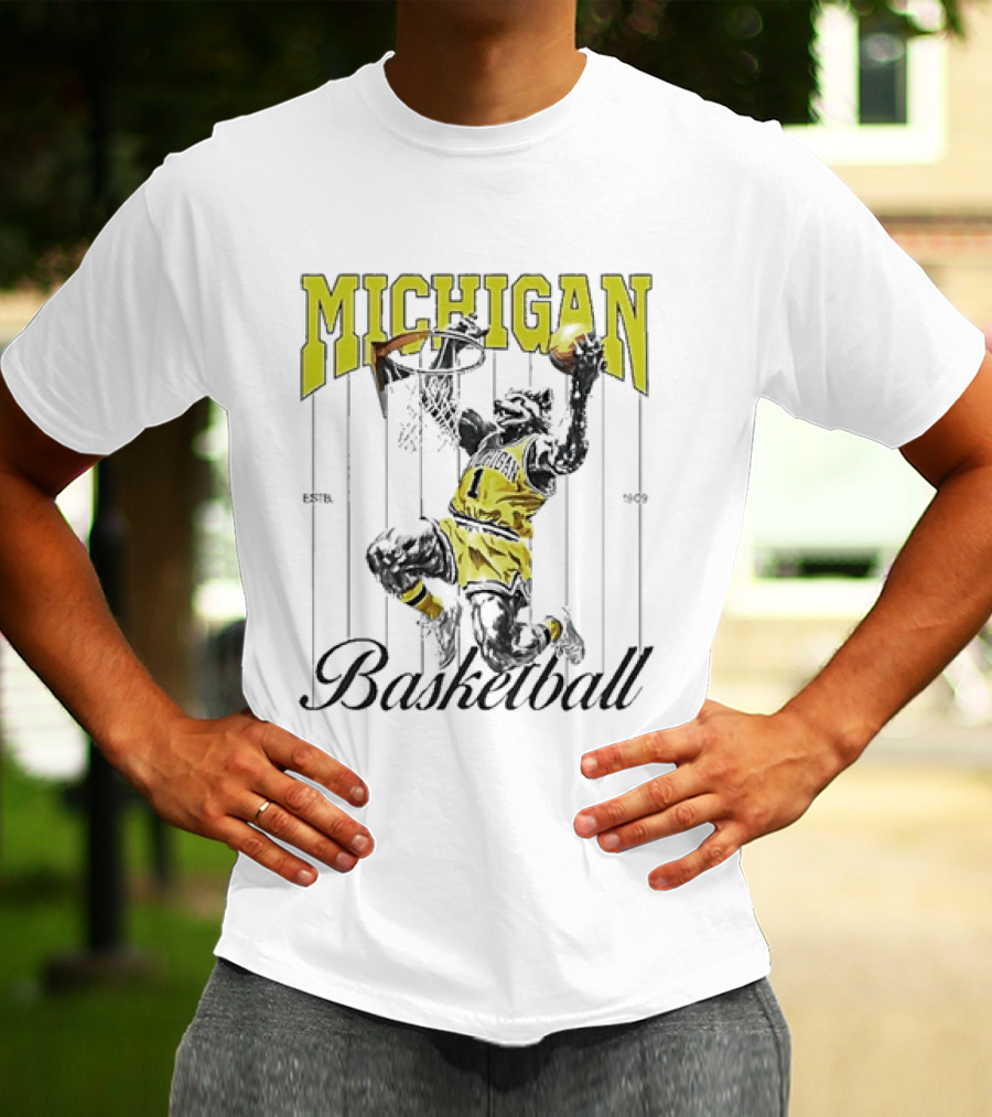 Wolverine Michigan Basketball Slam Dunk T-Shirt