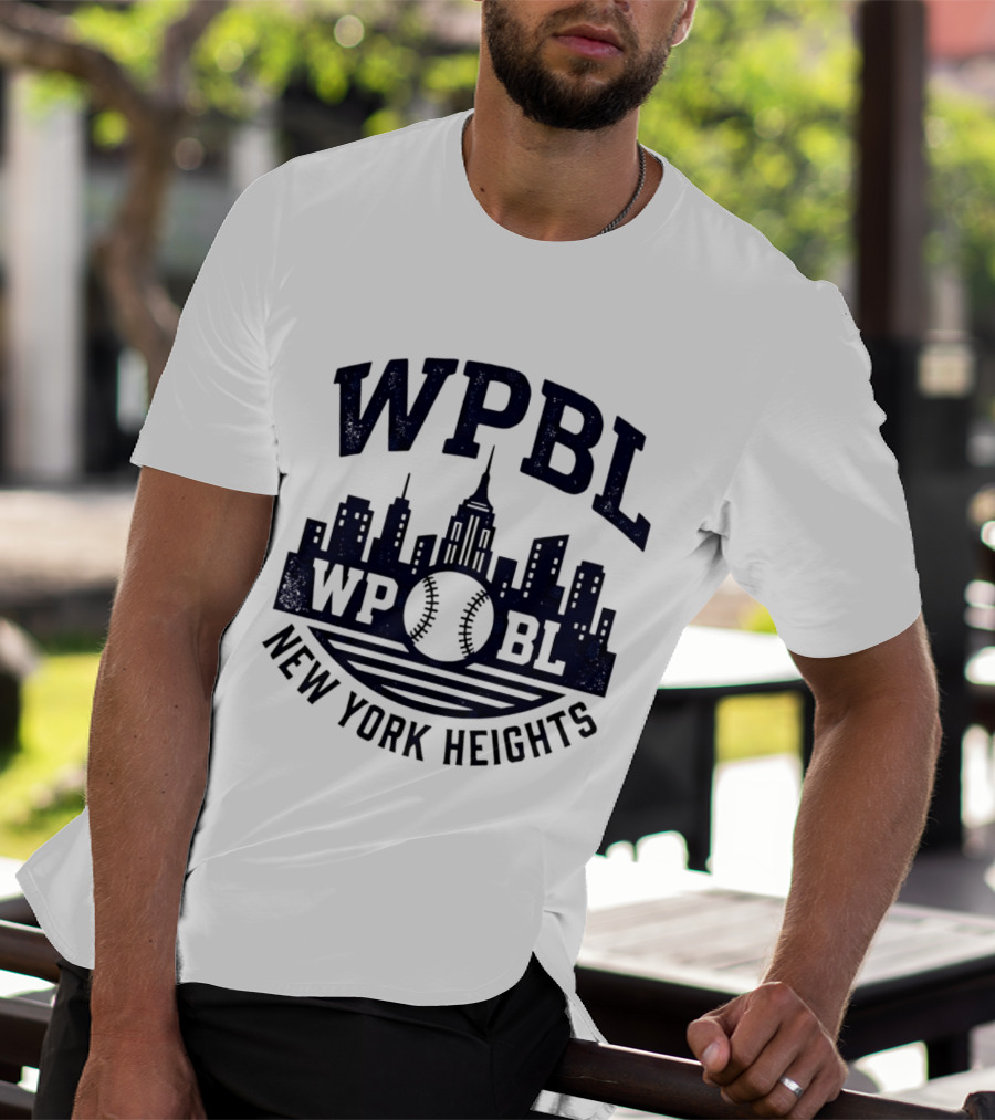 WPBL New York Heights Baseball Skyline Cityscape T-Shirt