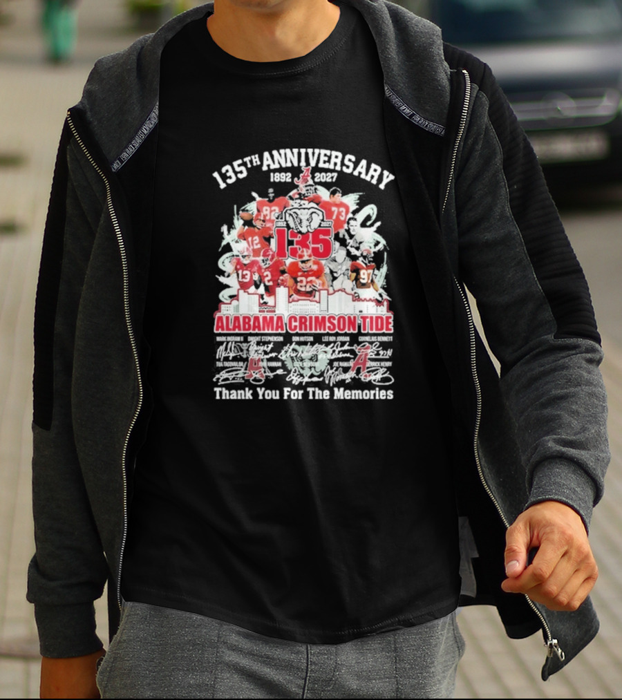 135th Anniversary 1892 2027 Alabama Crimson Tide Thank You For The Memories T-Shirt