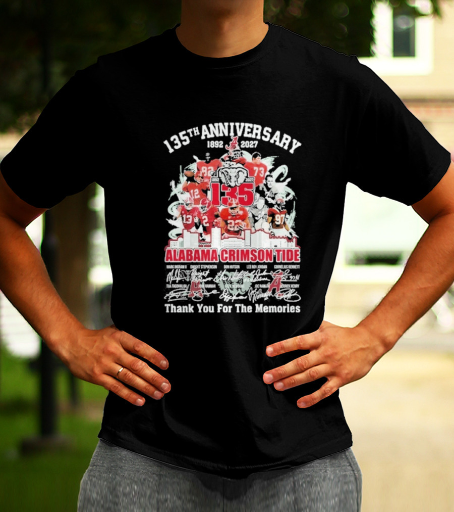 135th Anniversary 1892 2027 Alabama Crimson Tide Thank You For The Memories T-Shirt