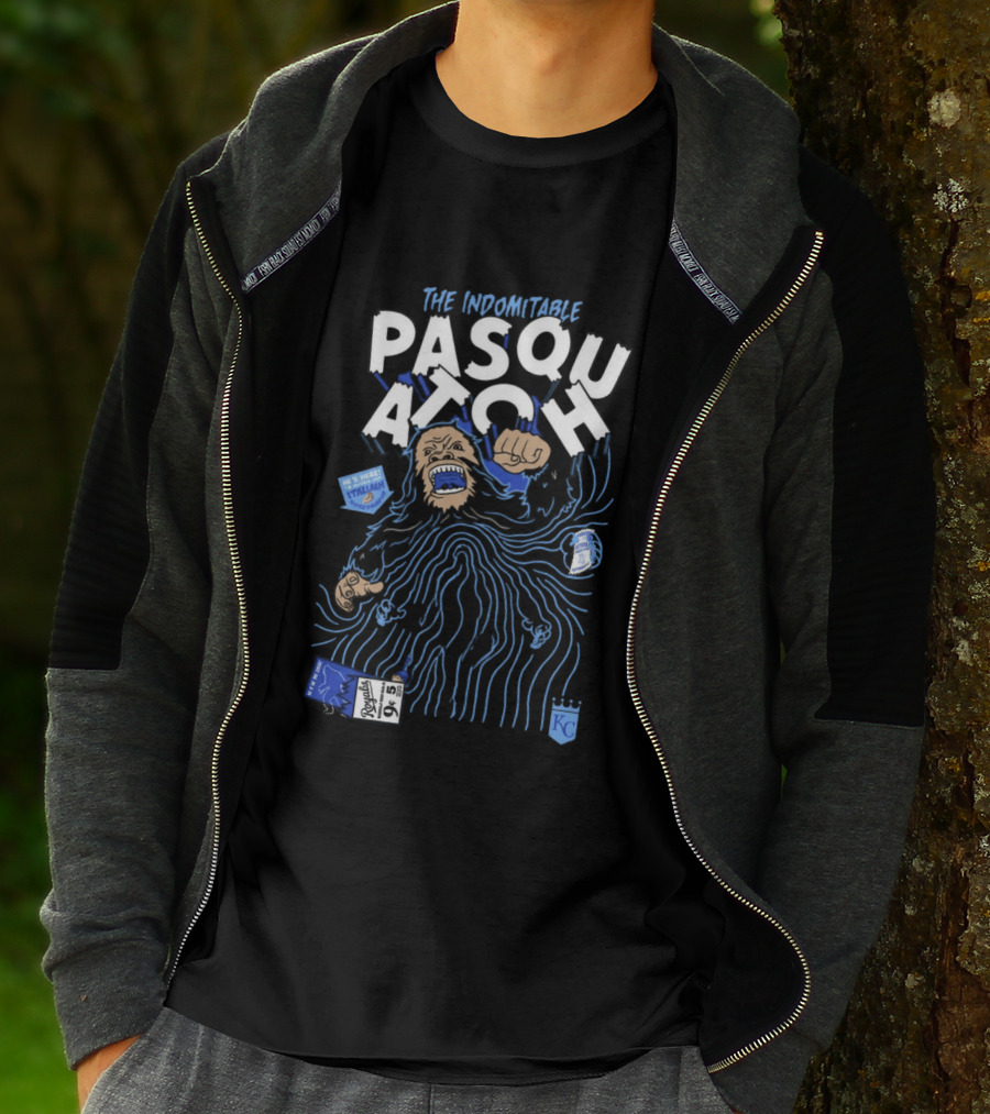 2026 Royals The Indomitable Pasquatch He's Here Fear The Beard KC Baseball T-Shirt