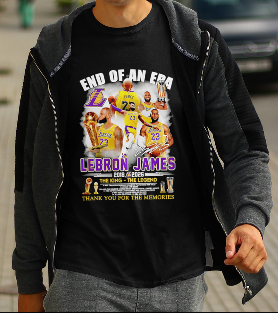End Of An Era LeBron James 2018 2026 The King Thank You For The Memories T-Shirt