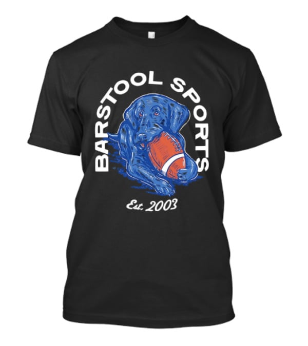 Barstool Sports Est. 2003 Black Labrador With Football T-Shirt