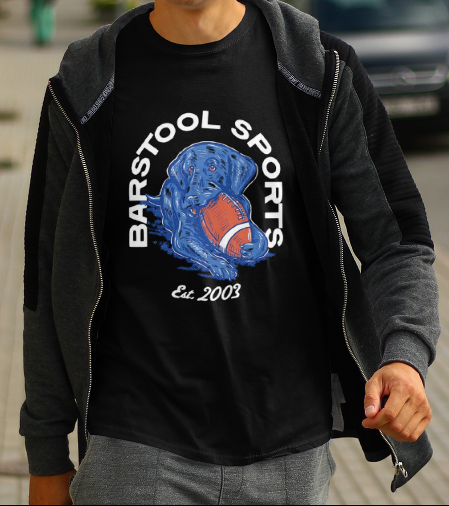 Barstool Sports Est. 2003 Black Labrador With Football T-Shirt
