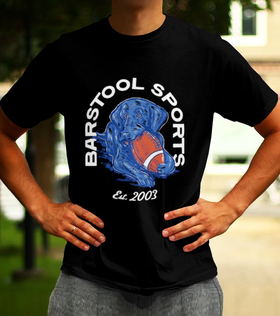 Barstool Sports Est. 2003 Black Labrador With Football T-Shirt