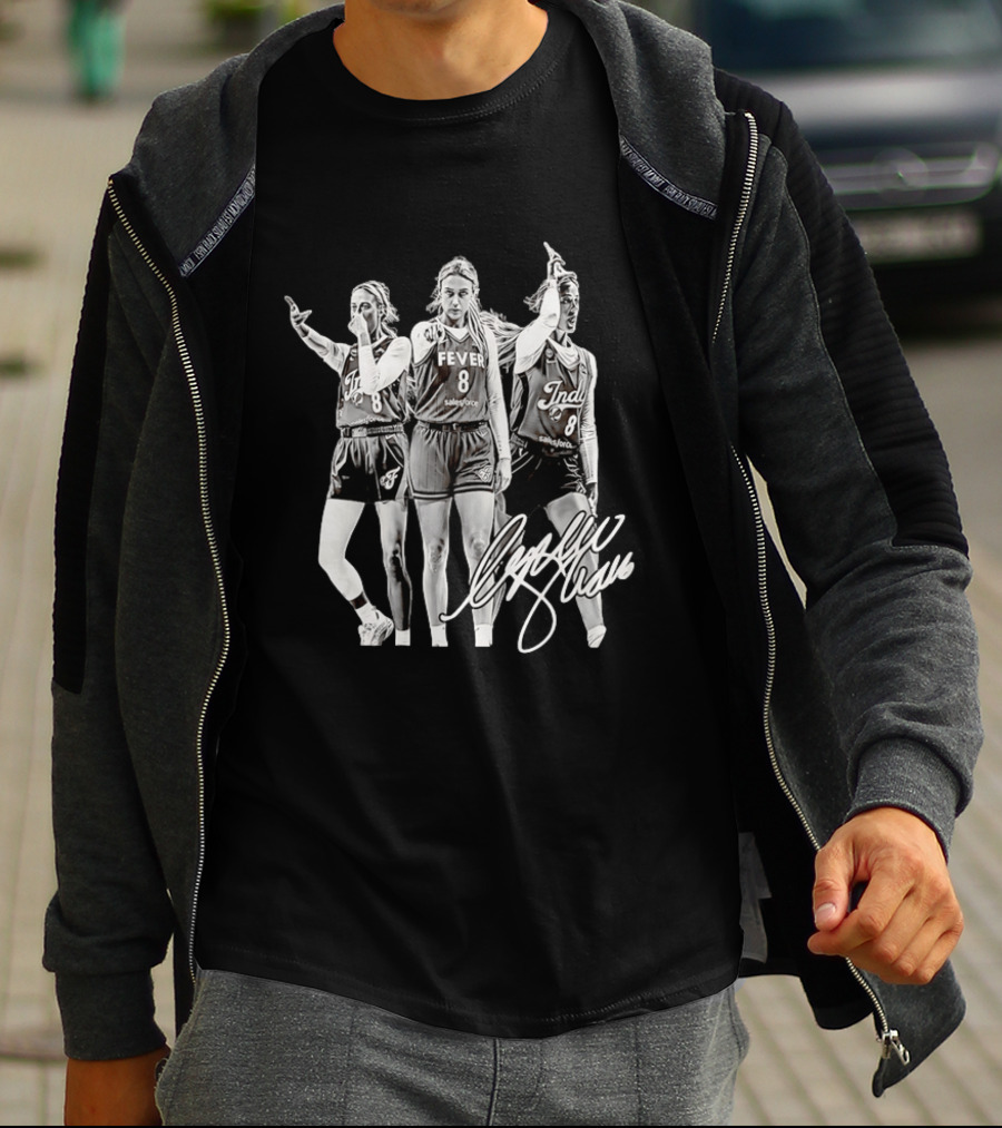 Fever 8 Salesforce Indy Caitlin Clark Signature T-Shirt