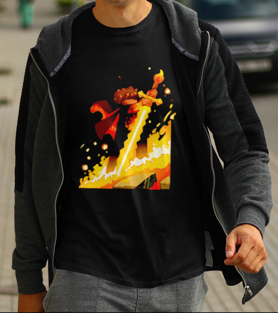 FlameFrags Sword Gaming Fantasy Adventure Warrior T-Shirt