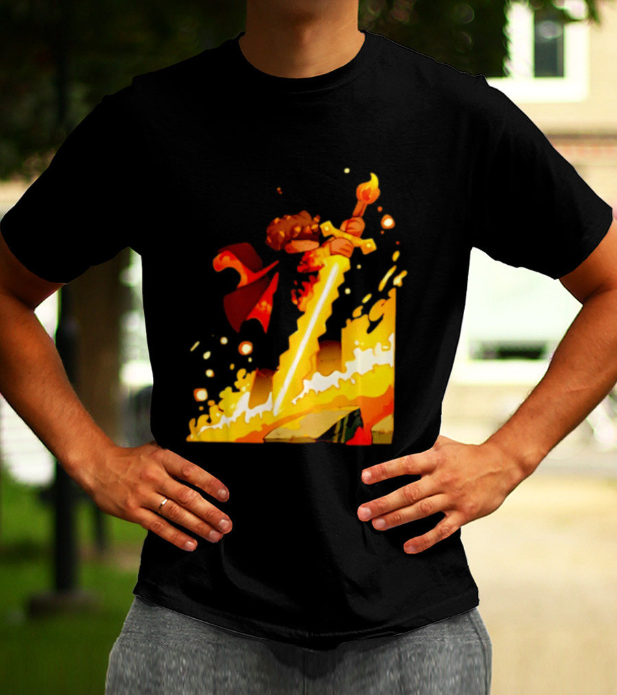FlameFrags Sword Gaming Fantasy Adventure Warrior T-Shirt