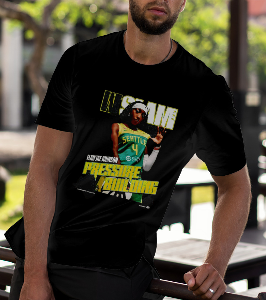 W SLAM Flau'jae Johnson Seattle Storm Pressure Building T-Shirt