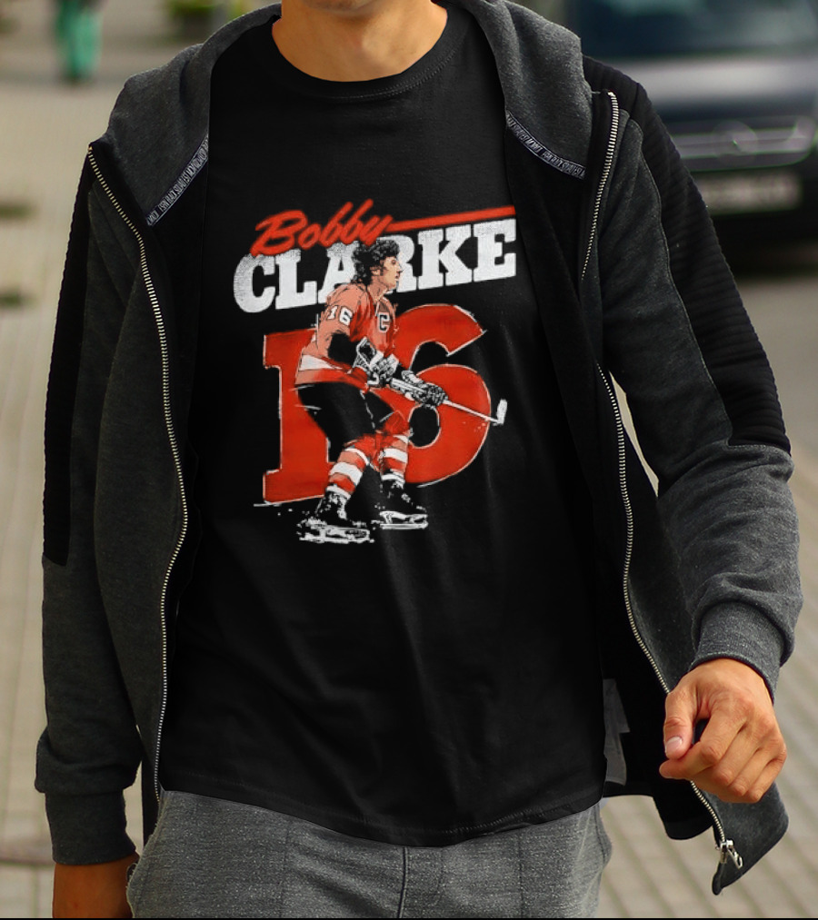 Bobby Clarke 16 Philadelphia Flyers Ice Hockey Legend T-Shirt