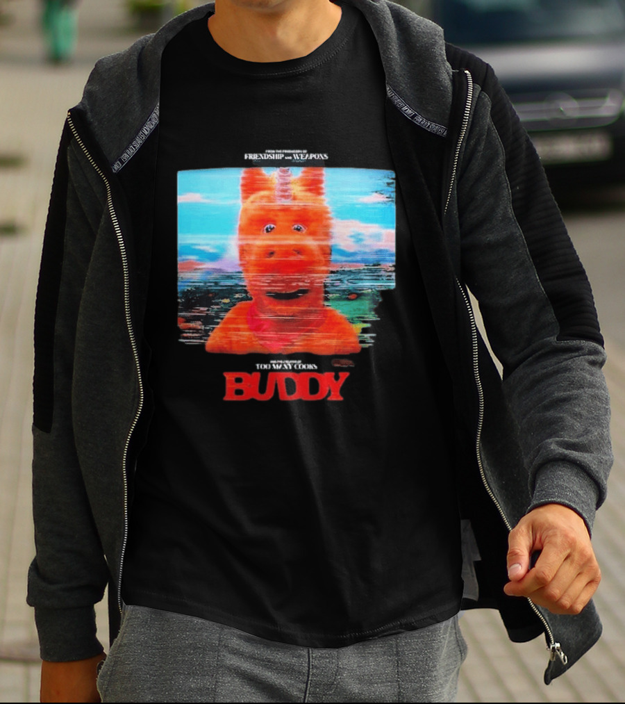 Buddy Unicorn Friendship And Weapons Movie Premiere August 28 2026 T-Shirt