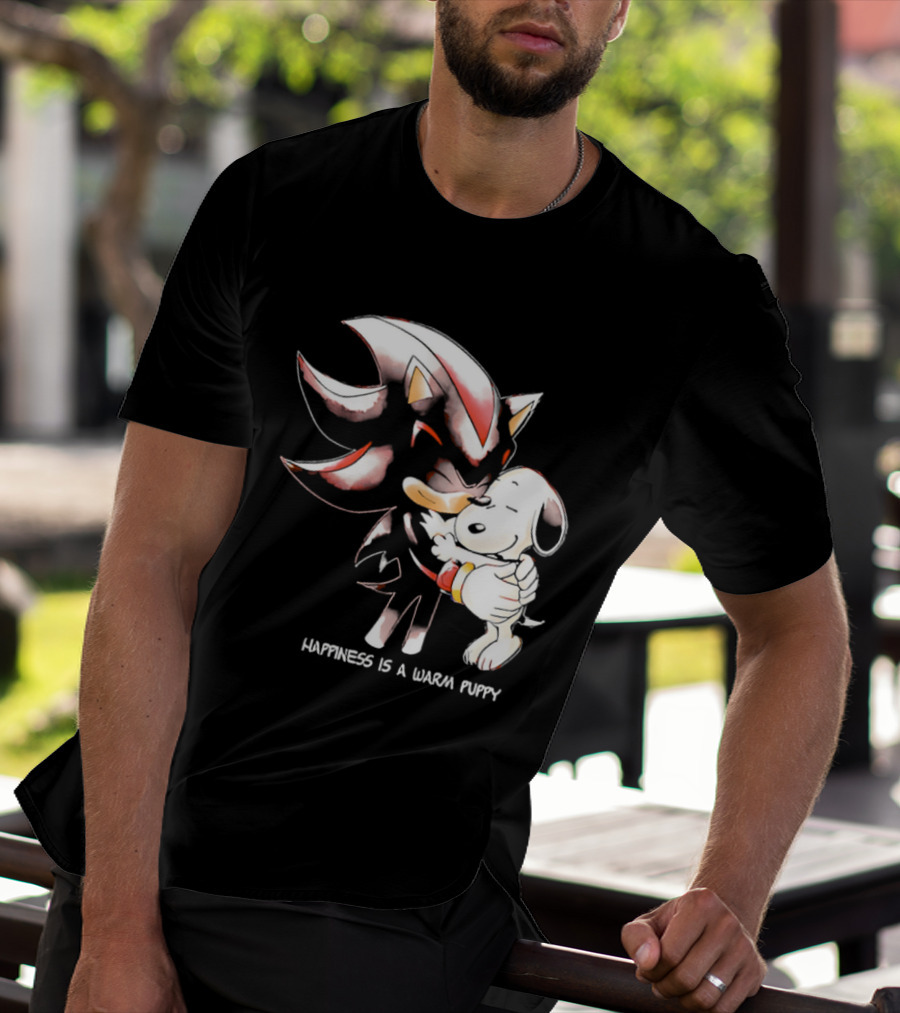 Happiness Is A Warm Puppy Shadow The Hedgehog Embrace T-Shirt