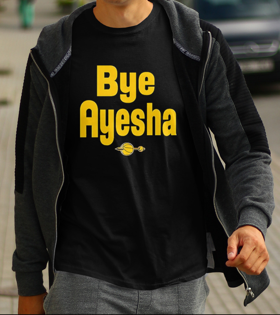 Bye Ayesha Basketball Team Yellow Text With Ball And Hoop T-Shirt